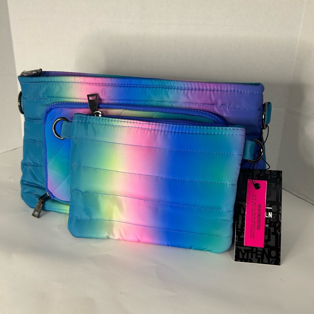 Think Royln Bank Street XL Crossbody w/ Pouch Bundle Blue Lagoon Ombre